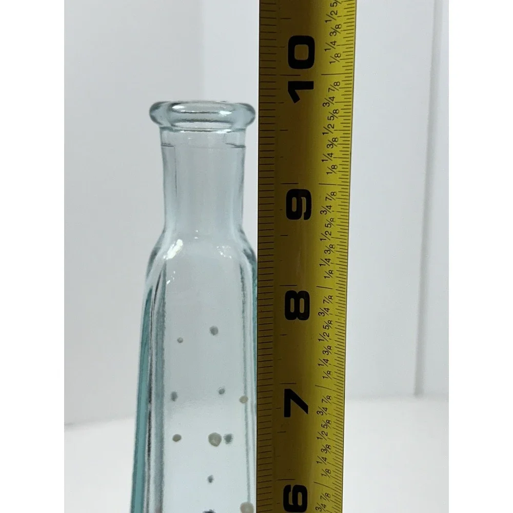 Clear Hand Painted Snowman & Christmas Tree Flower Bud Vase Bottle